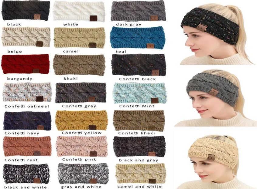 21 Farben INS CC Haarband bunt gestrickt Häkelstirnband Winter Ohrenwärmer elastisches Haarband breites Haar-Accessoires7560240