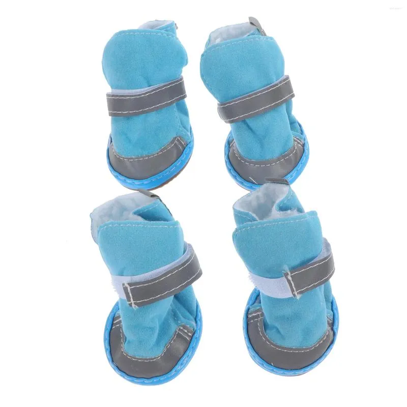 Dog Apparel 4 Pcs Pet Shoes Snow Boots Protective Puppy Protectors Sherpa For Dogs Outdoor Reflective