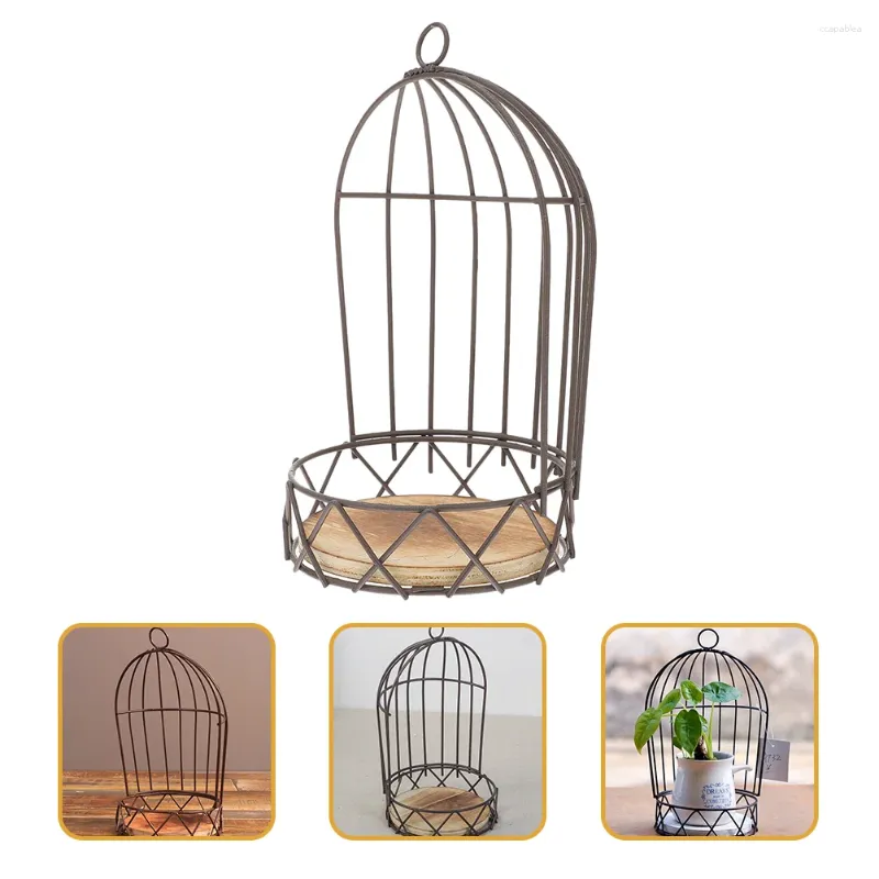 Candle Holders Flowerpot Rack Round Stand Bird Cage Shelf Wall-mounted Potted Birdcage Holder Floral Set Dining Table Adornment For Flowers