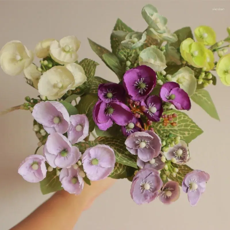 Dekorativa blommor 5st Artificial Bean Flower Branch Simulation Fake Home Wedding Decoration