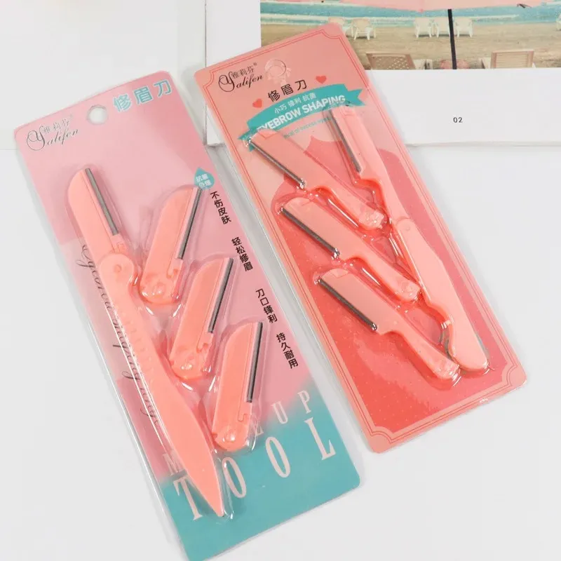 Brow Shaper Pink Facial Trimmmer Trimmer Женщины, ухаживающие за бритвами, формируя безопасную бритву для снятия волос на лице.