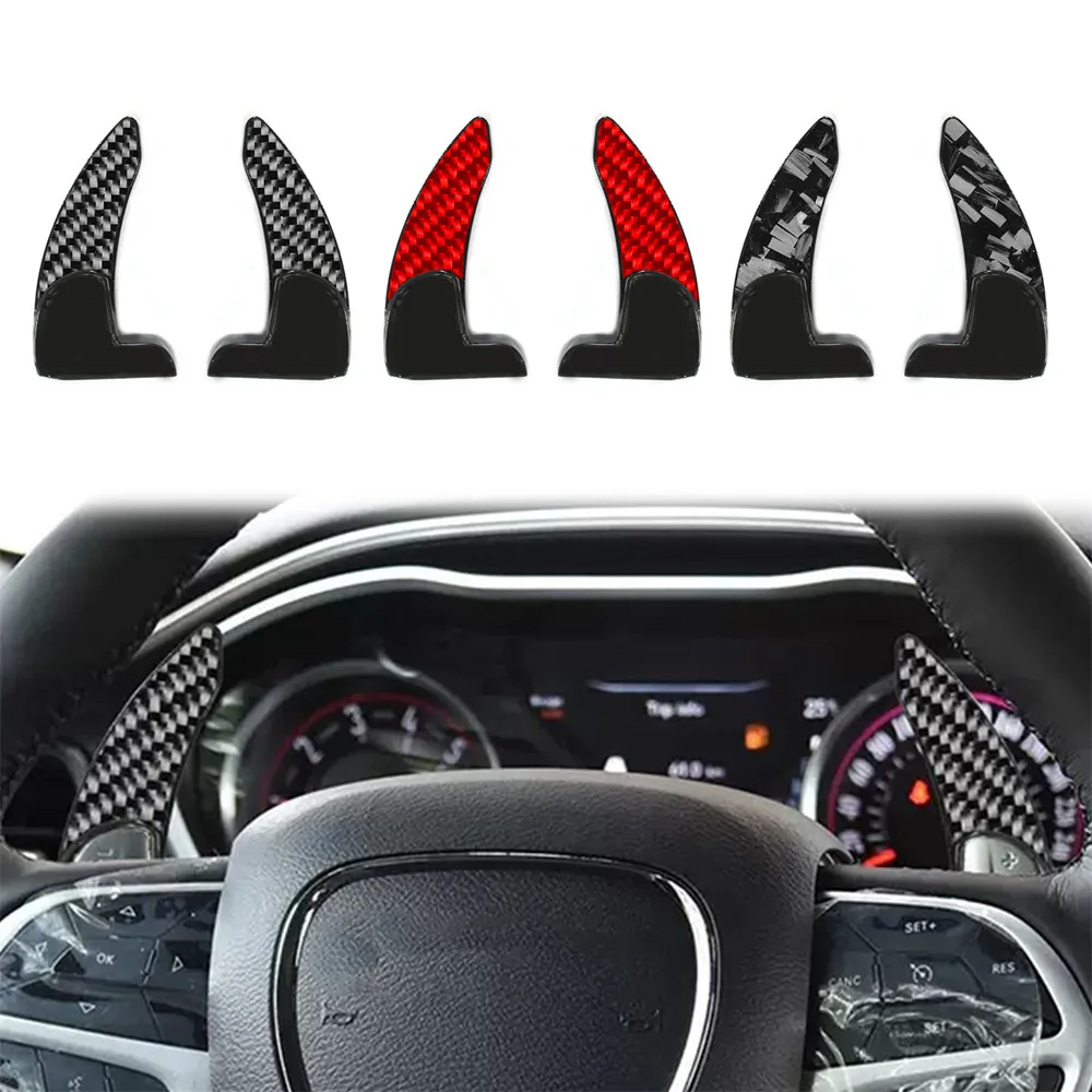 Palette de changement de volant pour Dodge Challenger, en Fiber de carbone ABS rouge/noir/forgé, accessoires de voiture