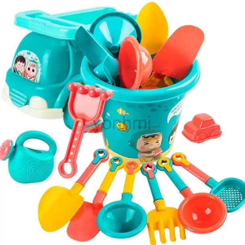 Sand Play Water Fun Cute Sand Toys Outdoor Summer Beach Matuppsättning Spel Toy Parent-Child Interactive Sand Toys Inkluderar Shovel Bucket Forms For Kids 240402