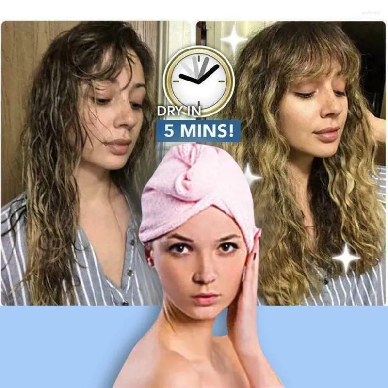 Porte-serviette en papier sous armoire Rban, chapeau de douche à séchage rapide, en microfibre, enveloppe pour cheveux secs, bonnet de bain, produits de salle de bain