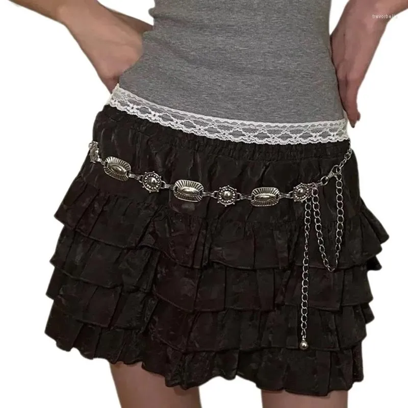Ремни женские металлические цепочки на талии Элегантный пояс регулируемого размера классическая рубашка с этническим падением