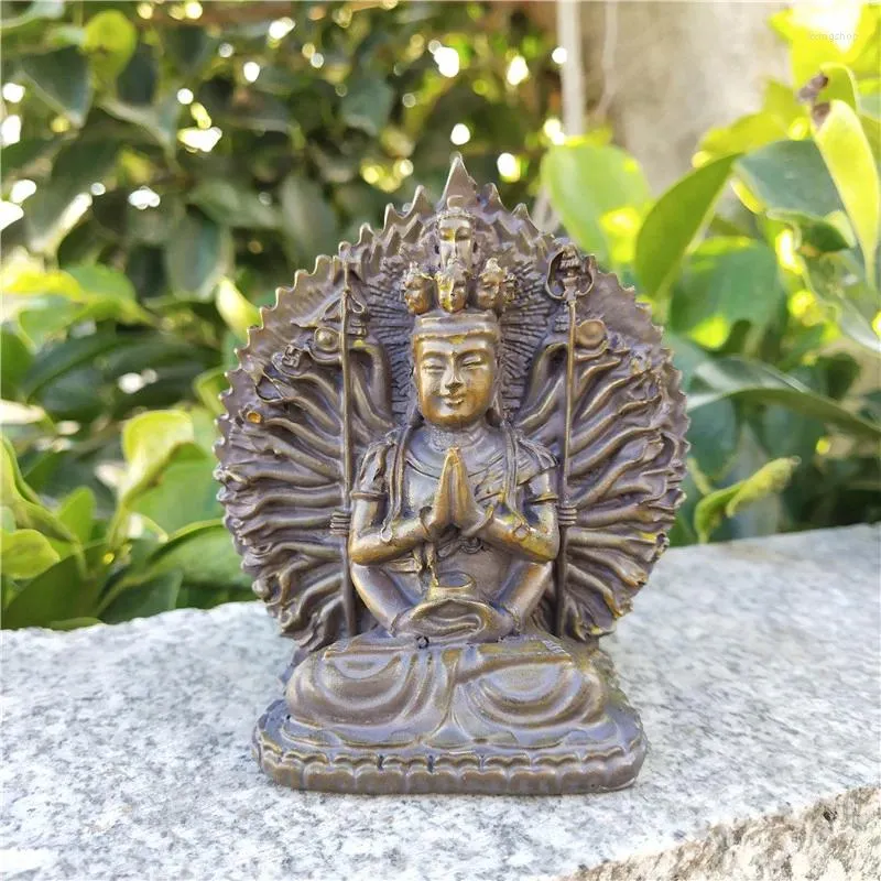 Dekorativa figurer Stenfärg tusenhandguan yin buddha statyer ornament harts kwan skulptur hem zen trädgård dekoration