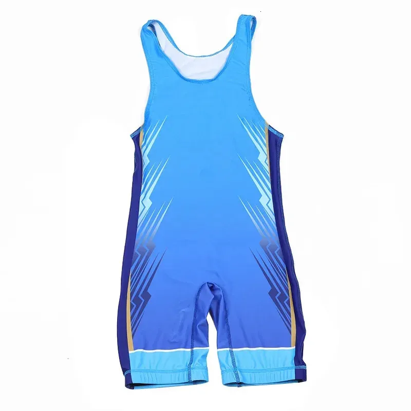 Tight Training Suit Print Wrestling Suit Freestyle Competition Training One-piece Wrestling Suit Children Adult High Stretch men 240319