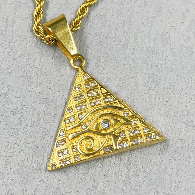 Colliers pendants Collier égyptien couleur or pour femmes hommes Amulet Eye Of Horus Rimestone bijoux Cadeaux