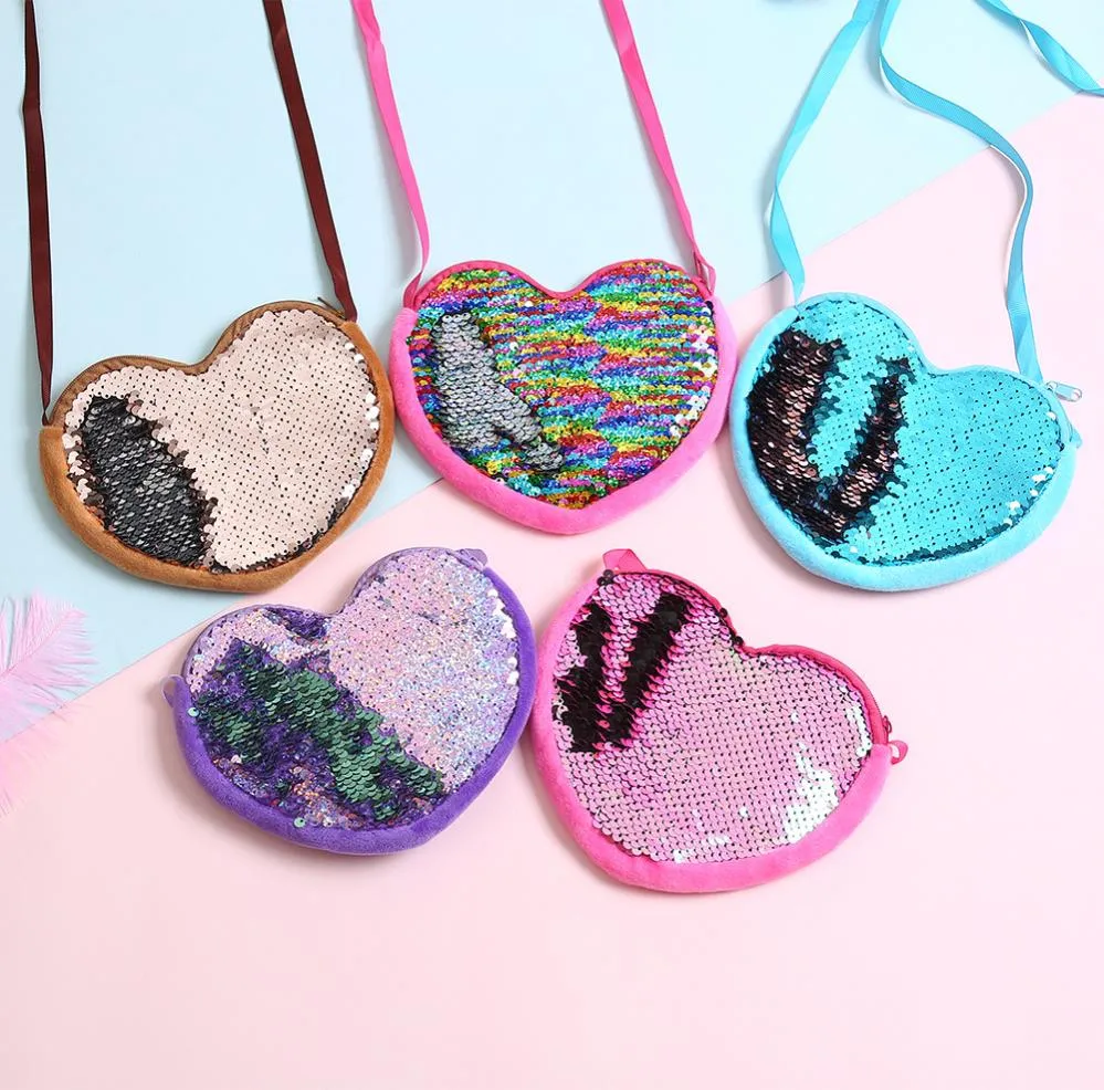 5 pièces mignon bébé Mini sac à monnaie paillettes petite fille petit zéro portefeuille pochette Kawaii enfants changement d'argent sac à main enfant en bas âge sac à bandoulière 1701337