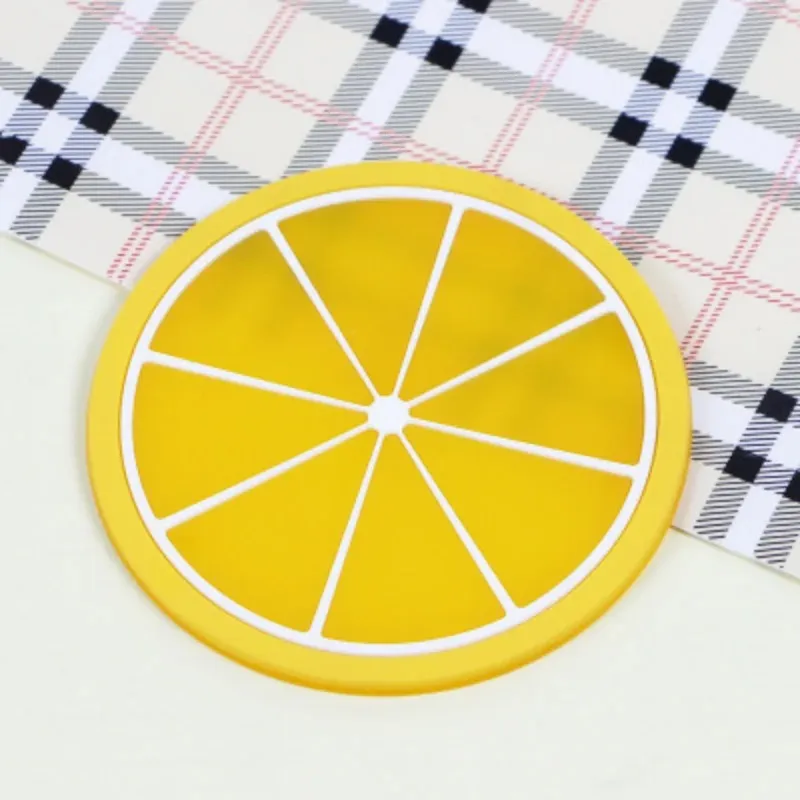 Forma de frutas copo coaster silicone deslizamento almofada isolamento copo esteira bebida quente titular caneca suporte casa decorações mesa acessório cozinha