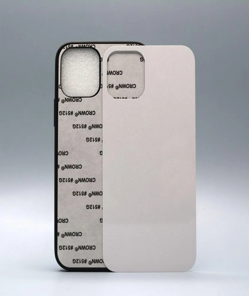 Capa de sublimação DIY de borracha 2D TPU para IPHONE 13 12 11 Pro Max com cola de folha de metal de alumínio 50pcslot4141737