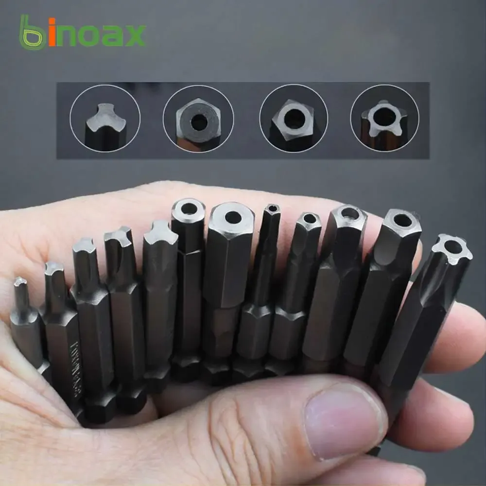 Chave de fenda magnética Binoax 50mm bits Torx Y-estilo 5 pontos de 1/4 "HAISK HEX