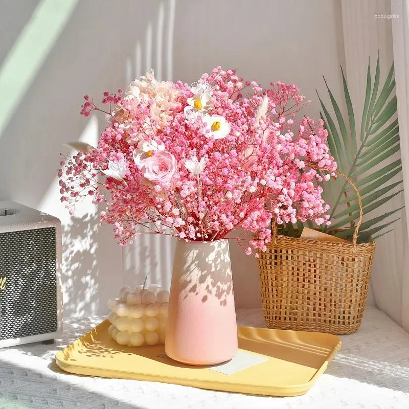 Bouquet de fleurs décoratives séchées, souffle de bébé, accessoires pour la maison, fleurs artificielles préservées, décor cadeau
