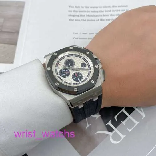 Minimalistisk AP Wristwatch Royal Oak Offshore Series Automatisk mekanisk dykning Vattentät keramiskt stål Rummi Belt Datum Timing Display Watch Mens Watch