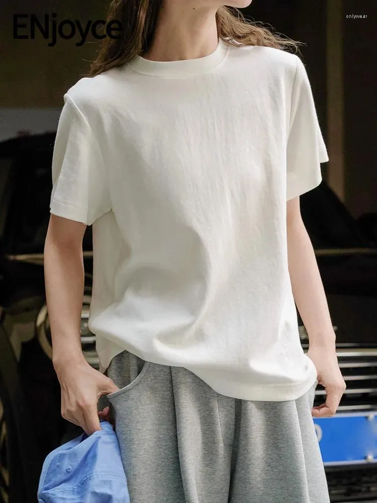 女性のTシャツは女性の半袖Tシャツ韓国ファションカジュアルラウンドネックレディース服プルオーバーティートップブランドスプリングを楽​​しむ