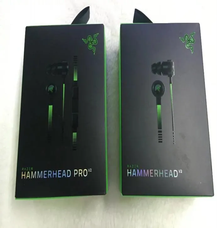 Razer Hammerhead Pro V2 hörlurar i öronörlur med mikrofon med detaljhandelslådan i öronspel headset 2478822