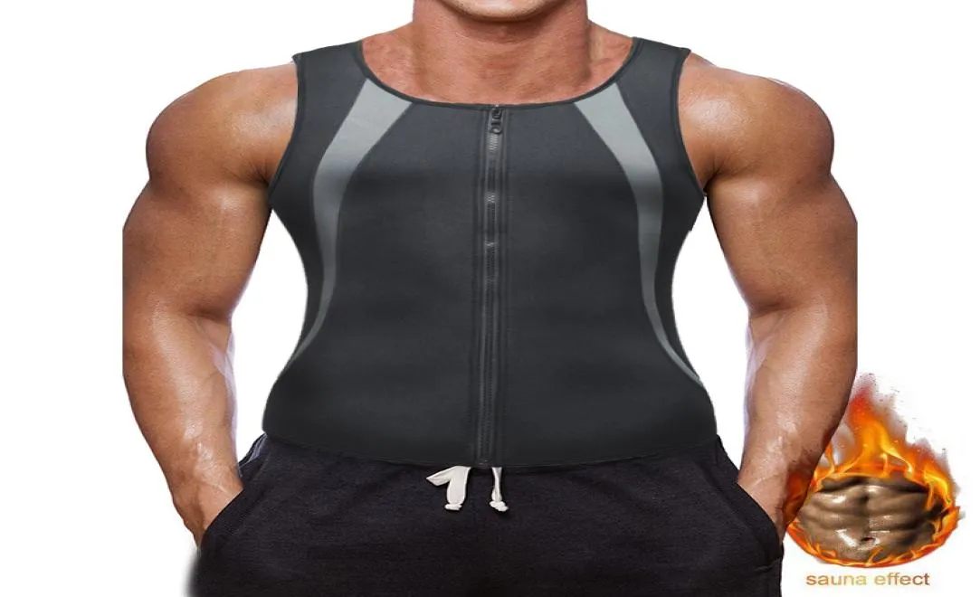 BNC hommes Sauna costume taille formateur pour perte de poids néoprène sueur corps Shaper Compression entraînement débardeur gilet avec fermeture éclair 4290917