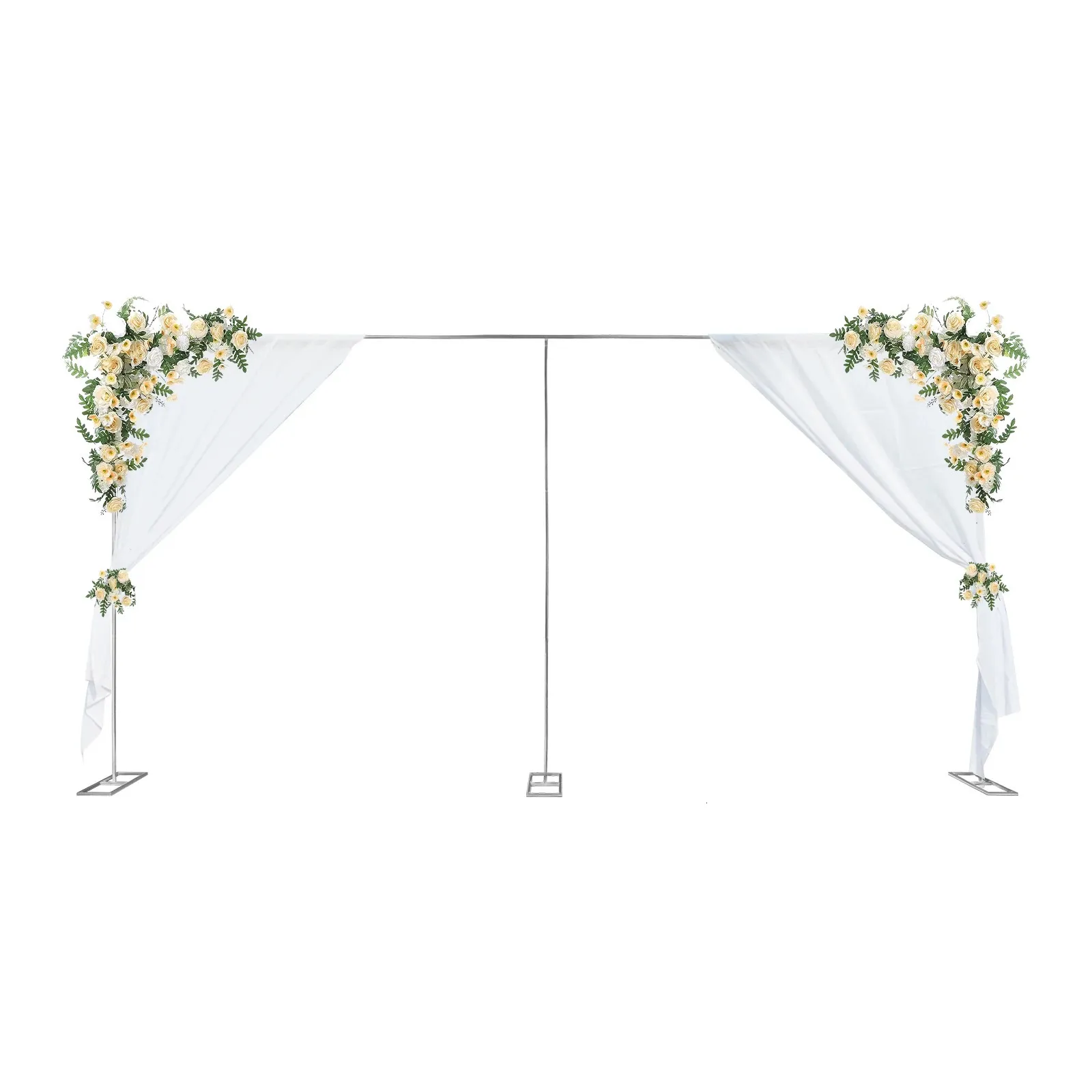 3x6M Wedding Arch Metal Iron Backdrop Stand Door Birthday Party Decor Silver Balloon Frame Garden Flower Plants Rack 240322