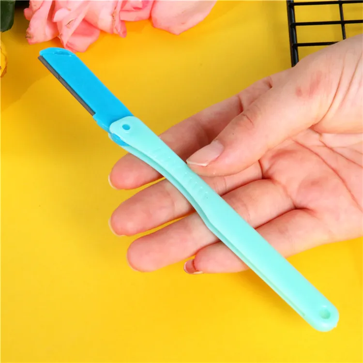 Outils de maquillage couteau à sourcils debout pour l'élimination des sourcils outils de beauté de maquillage avec lame remplaçable pour le grattage des sourcils