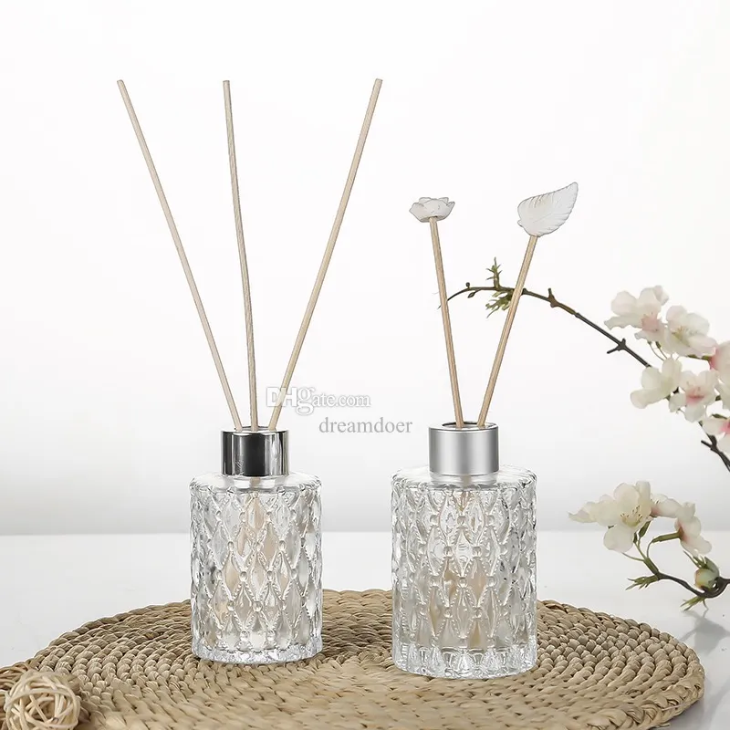 Partihandel tom parfym diffusor flaskor kreativa designglas 100 ml påfyllningsbar arom diffusor flaskor heminredningar