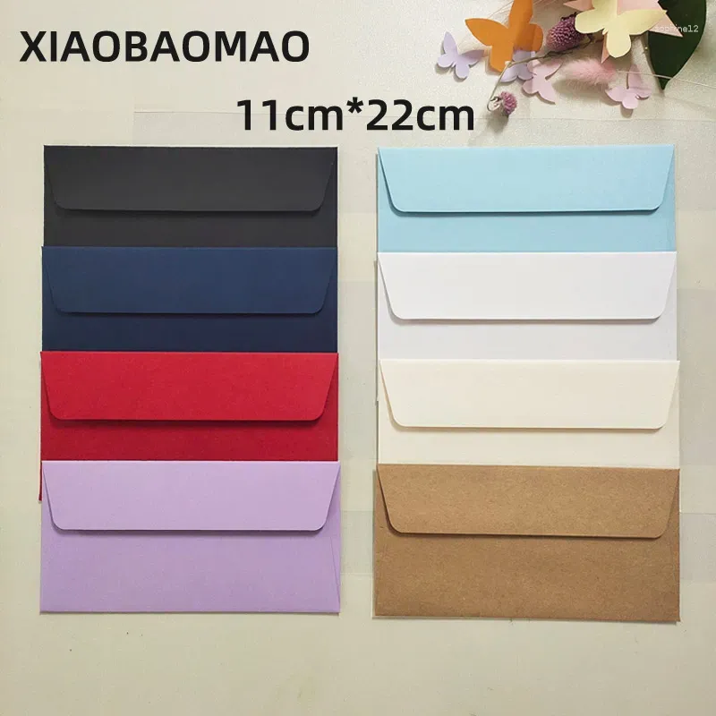 Cadeau cadeau 20pcs 22x11cm enveloppes vierges couleur bonbon Dowling papier carton perle épaissie Western Business 5 #