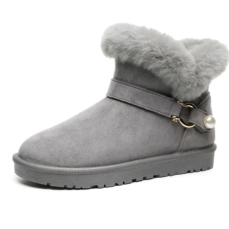 Stiefel Winter New Fashion Snow Boots Frauen Kaschmir schwere Stiefel Round Head Sneakers lässig flache Frauen -Baumwollstiefel Zapatos
