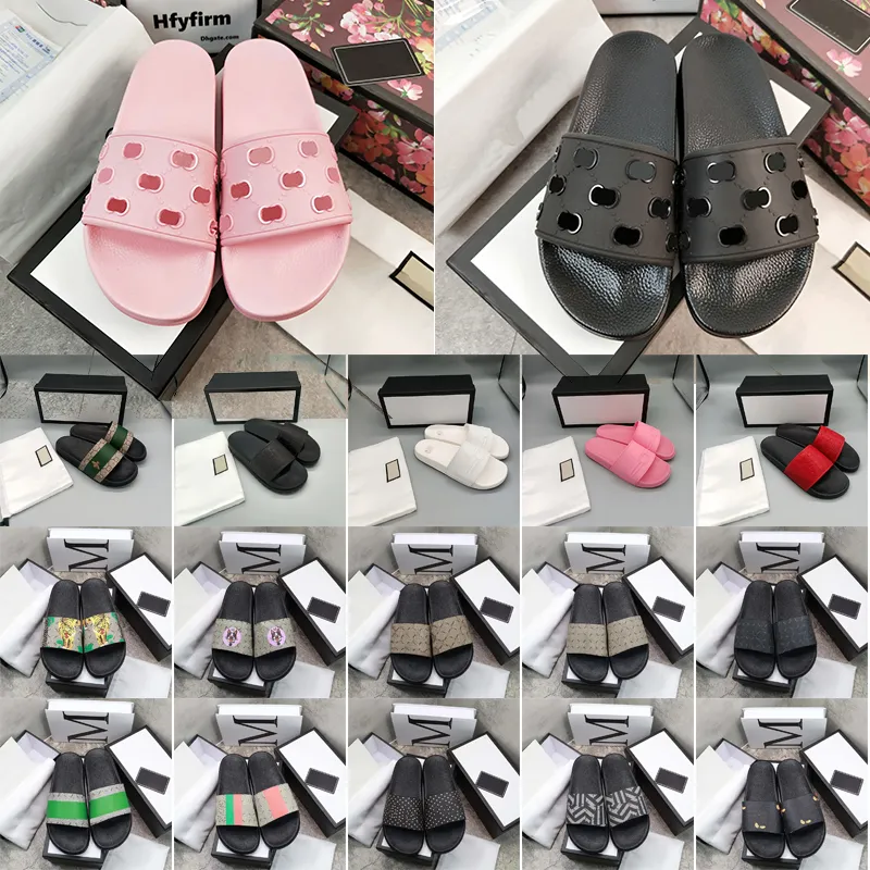 مصمم GG Sandals G Slippers Paris New Rubber Slides Sandals Floral Brocade Women Men Slipper Flat Flip Flups Womens Fashion Beach 36-45