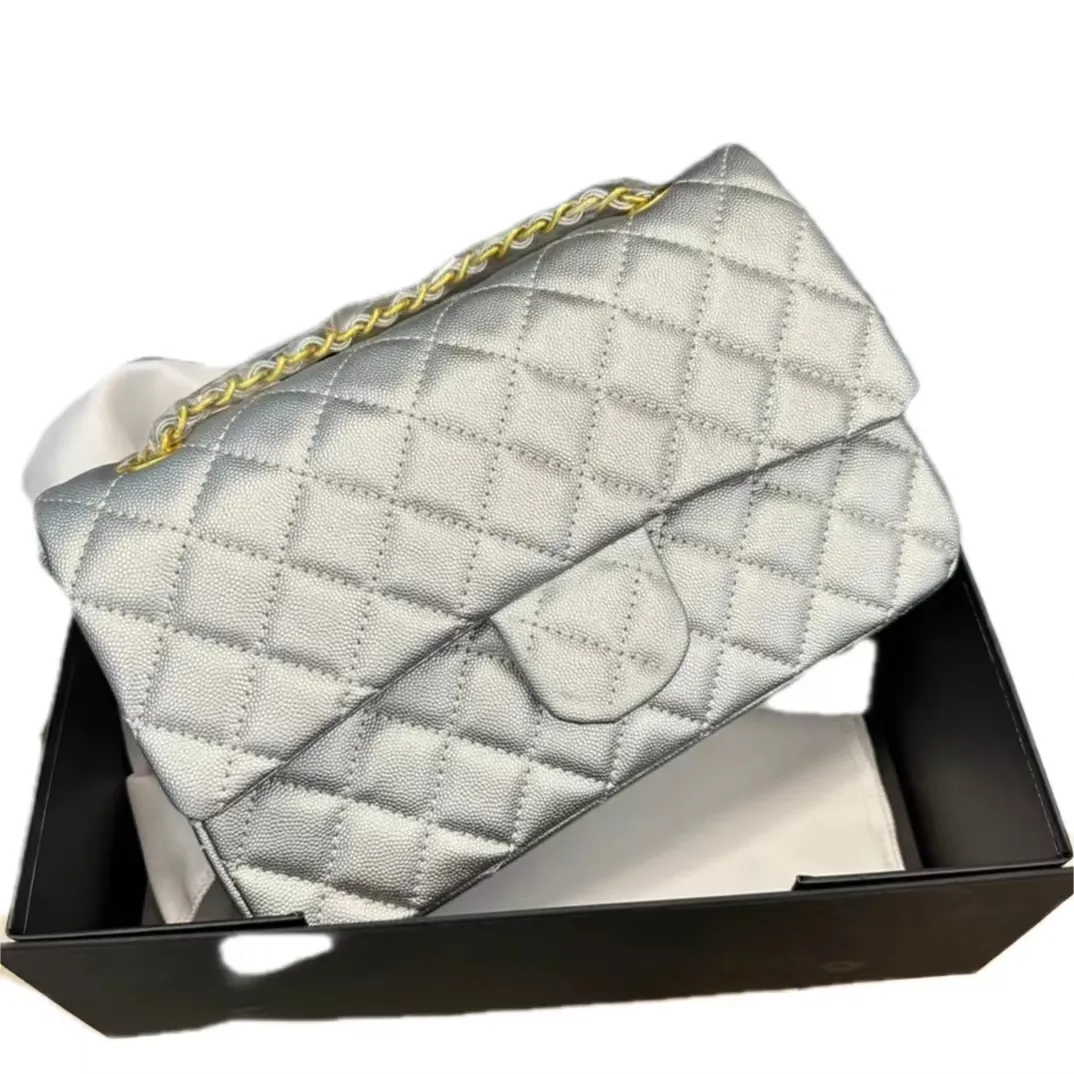 2024 Novo designer de moda de alta qualidade feminino bolsa de corrente de couro de couro diamante