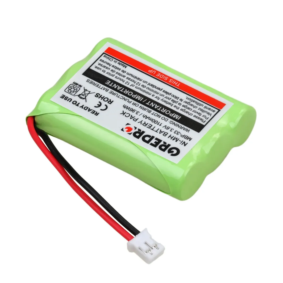 Batterie Rechargeable 800mAh 3,6V Ni-MH Compatible Motorola MBP33S MBP36 Babyphone & Vtech BM5463 – Pack 3xAAA Avec Connecteur