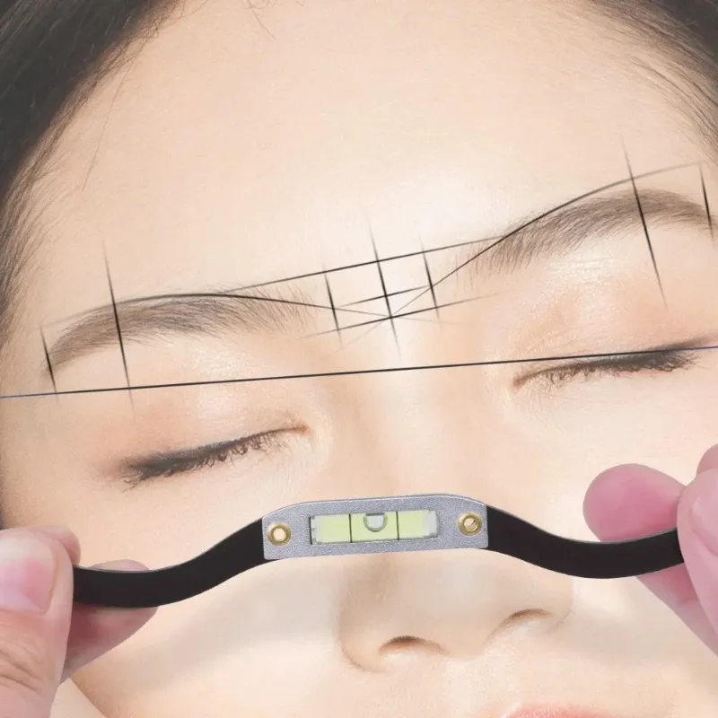 2024 Position des sourcils métalliques Semi-permanente Règle de ligne Horizontal Règle des sourcils Microblading Niveau de sourcils