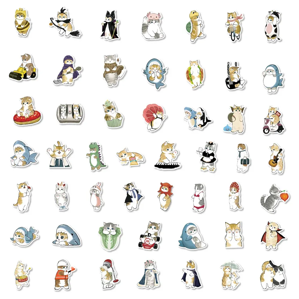DHgate.com:50/100Pcs Cute Cat Stickers for Laptop, Phone, Luggage ...