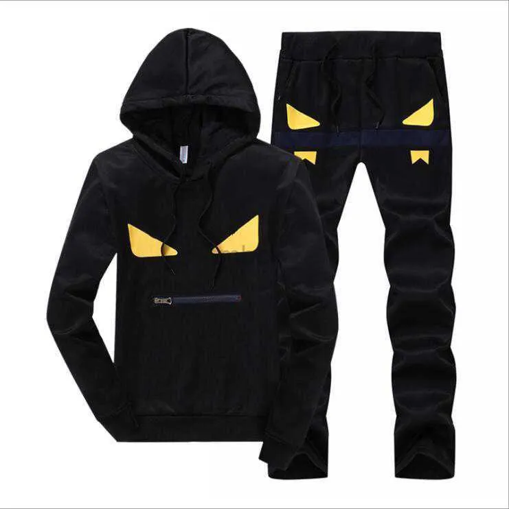 Herrspåriga herrar Mens Casual Tracksuits Letter Print Sweatsuits Hommes Jogger Fit passar Pollover Hooded Hoodies Long Pants Outfits 240314