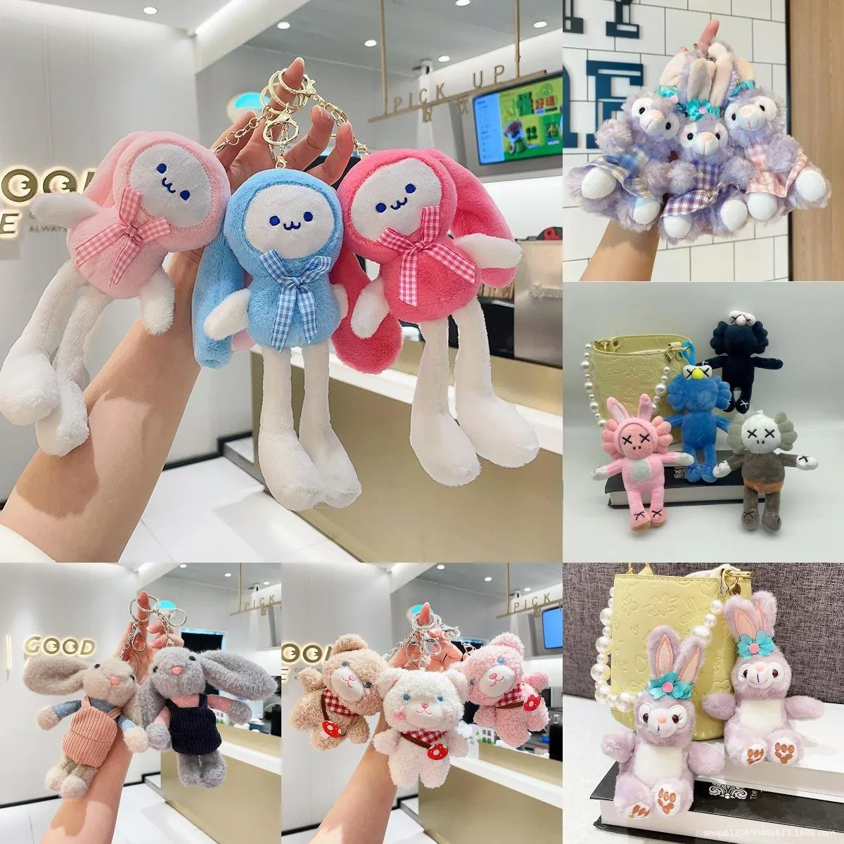 Net Red Rabbit en peluche Plancheur Planchers Goodières Dolls Dolls en gros Tiktok Dolls Cartoon Chain Chain en peluche