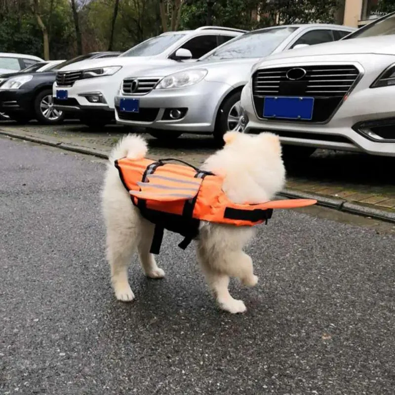Vestuário para cães durável colete de segurança para animais de estimação colete salva-vidas leve design reflexivo poliéster maiô para o verão
