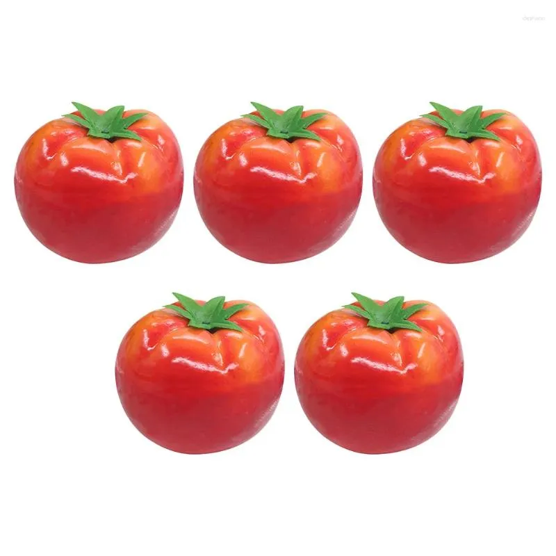 Decoração de festa 5 PCs imitação de tomate Fake Fruit Model Modeling Ornament Home Decor Plant Po Prop Mini Like Artificial Like