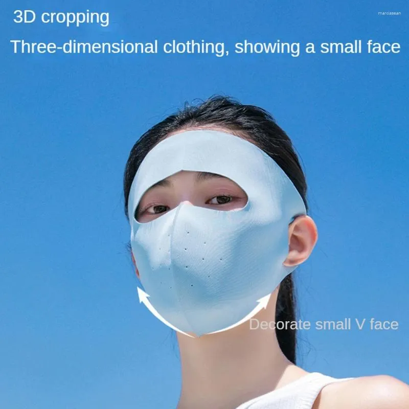 Bandanas Summer Silk Sunscreen Mask Full Face Sun Protection Forehead Thin Section Breathable Anti Ultraviolet