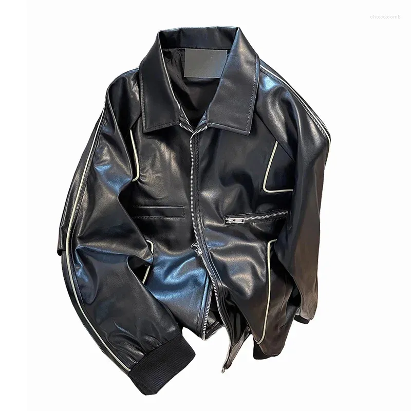 Kurtki damskie jesienne zima wiatr wiatrowa pu żeńska obróć luźną wodoodporną płaszcz dla kobiet streetwear czarna kurtka motocyklowa
