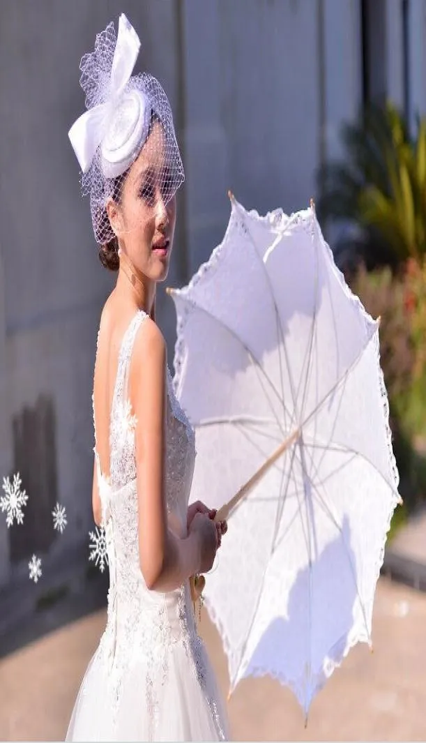 Nouveau mariage dentelle parasols de mariée blanc ivoire parasols accessoires de photographie beaux accessoires de mariée de haute qualité mariage Fav1156021