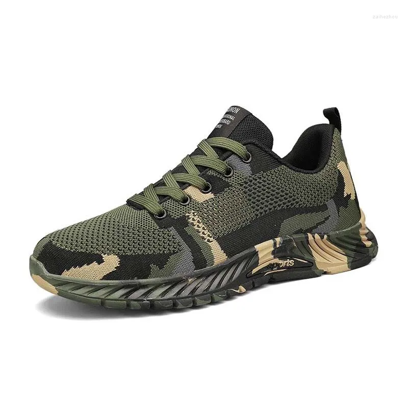 Scarpe casual Camouflage Green Ascensore Uomo Sneakers Altezza Aumento Traspirante Leggero 6CM Uomo Vita quotidiana