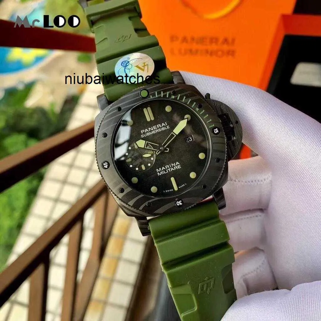 Mira de reloj de pulsera de diseñador para hombre Mecánico Sapphire Mirror 47 mm de 13 mm Banda de goma Sport Watre