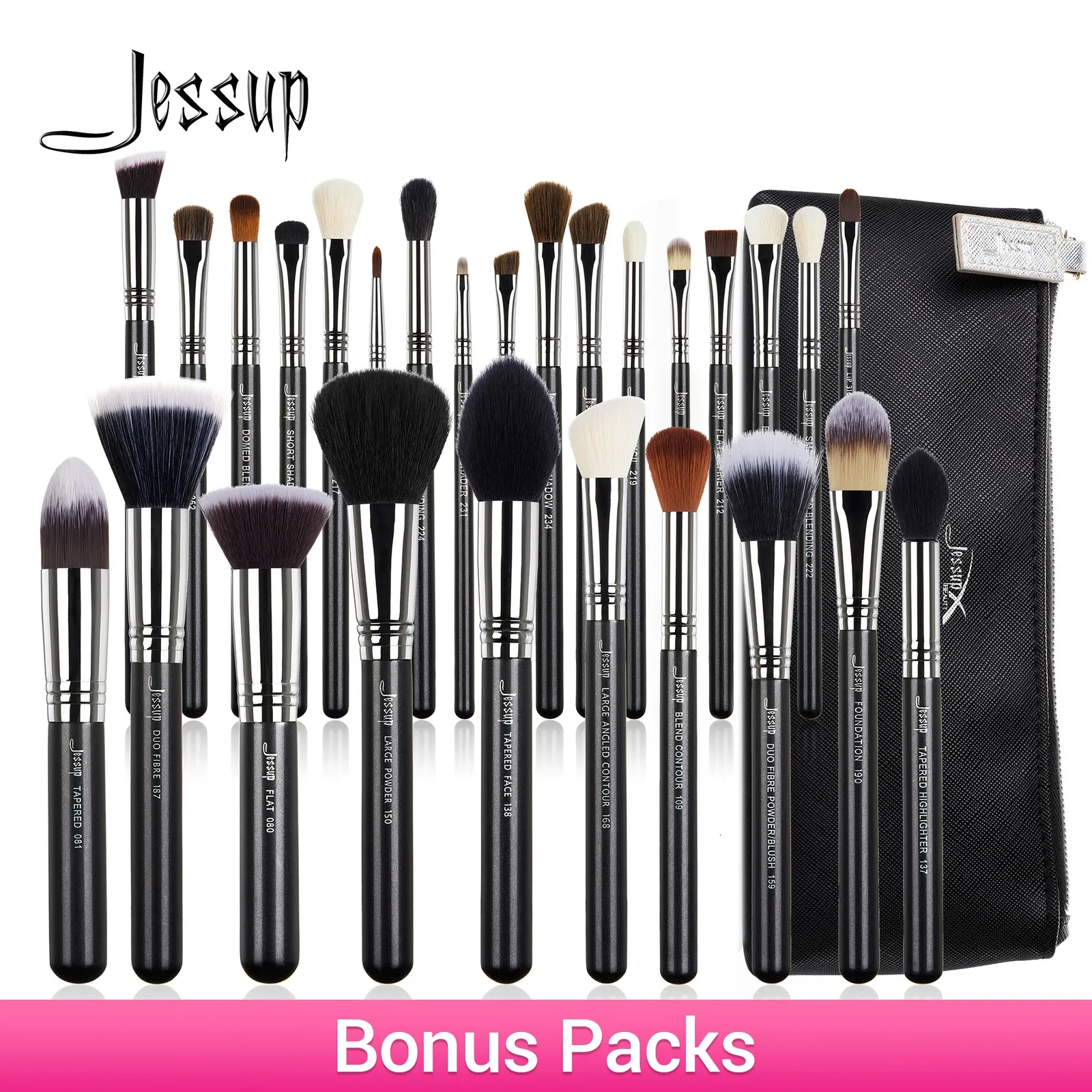 Jessup Pro Make-up-Pinsel-Set, 6–27-teilig, Make-up-Pinsel, synthetische Grundierung, Puder, Kontur, Lidschatten, Eyeliner, 240327