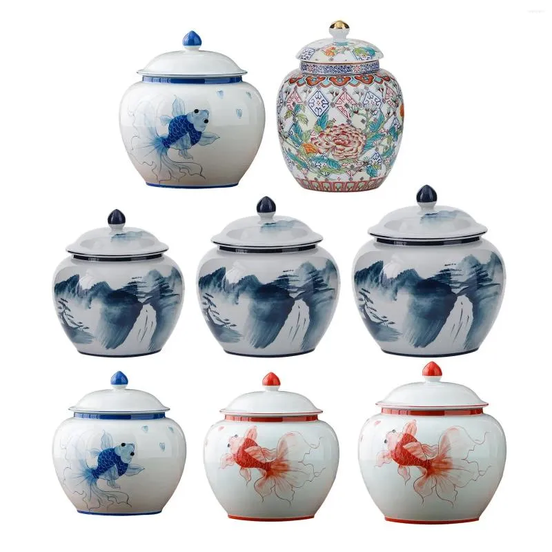 Bouteilles de stockage pot de gingembre en porcelaine, artisanat de Temple, fabrication soignée, Style chinois