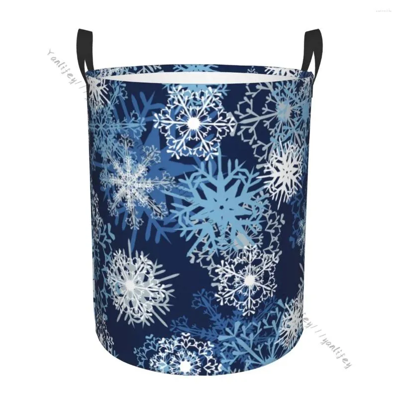 Laundry Bags Basket Storage Bag Waterproof Foldable Snowflake Patterns Dirty Clothes Sundries Hamper