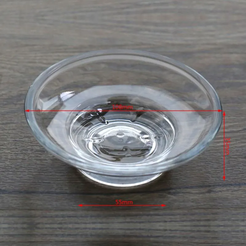 Runde Glas Seifenkasten Badezimmer Seifenhalter Transparent Seifenschale Badezimmerzubehör für Duschhotel Haus Mini -Aufbewahrung