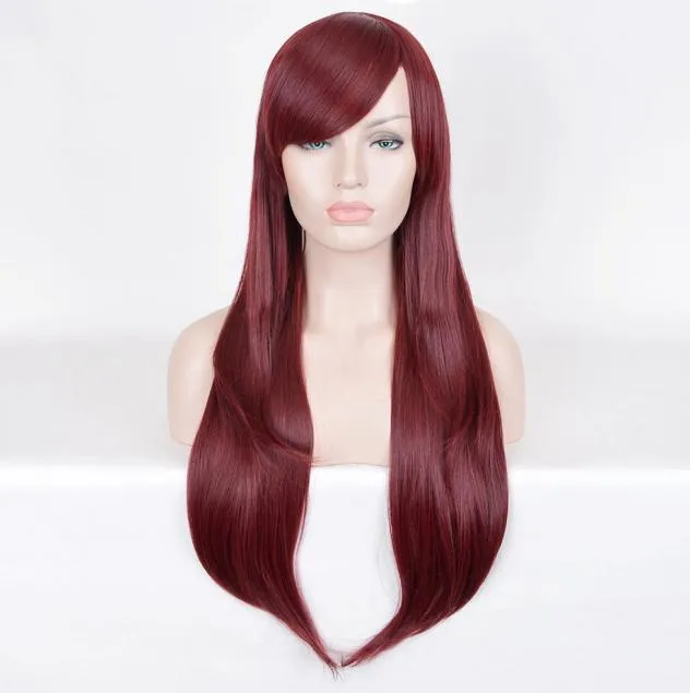 Cabelo feminino vermelho profundo tingido peruca perucas vinho vermelho corpo ondulado borgonha j15604887