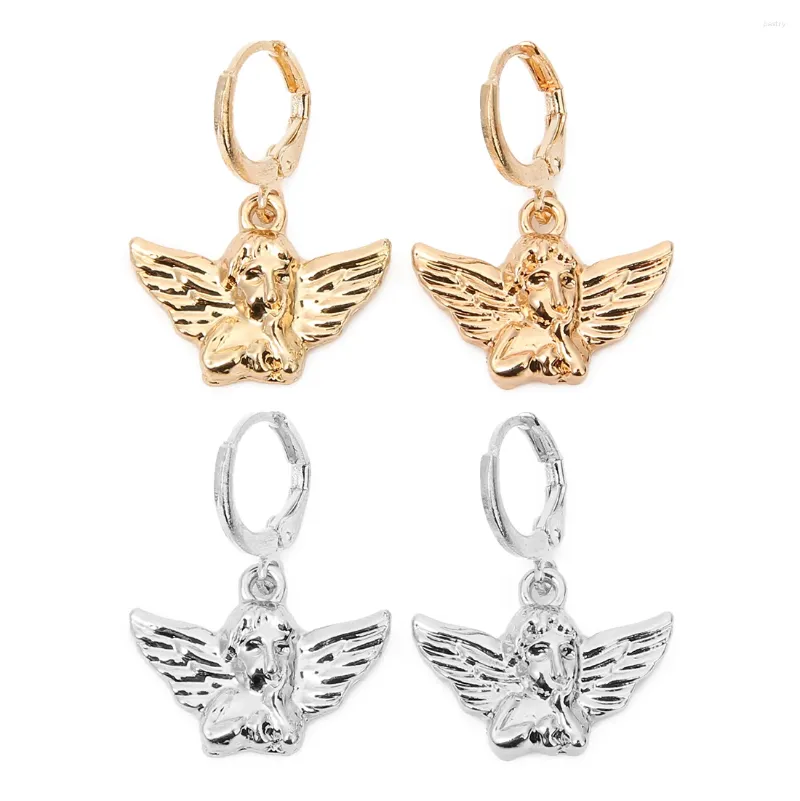 Brincos de garanhão 1Pair 21x29mm liga anjo Asa de personalidade Design versátil de estilo moda de moda para mulheres Presentes luxuosos