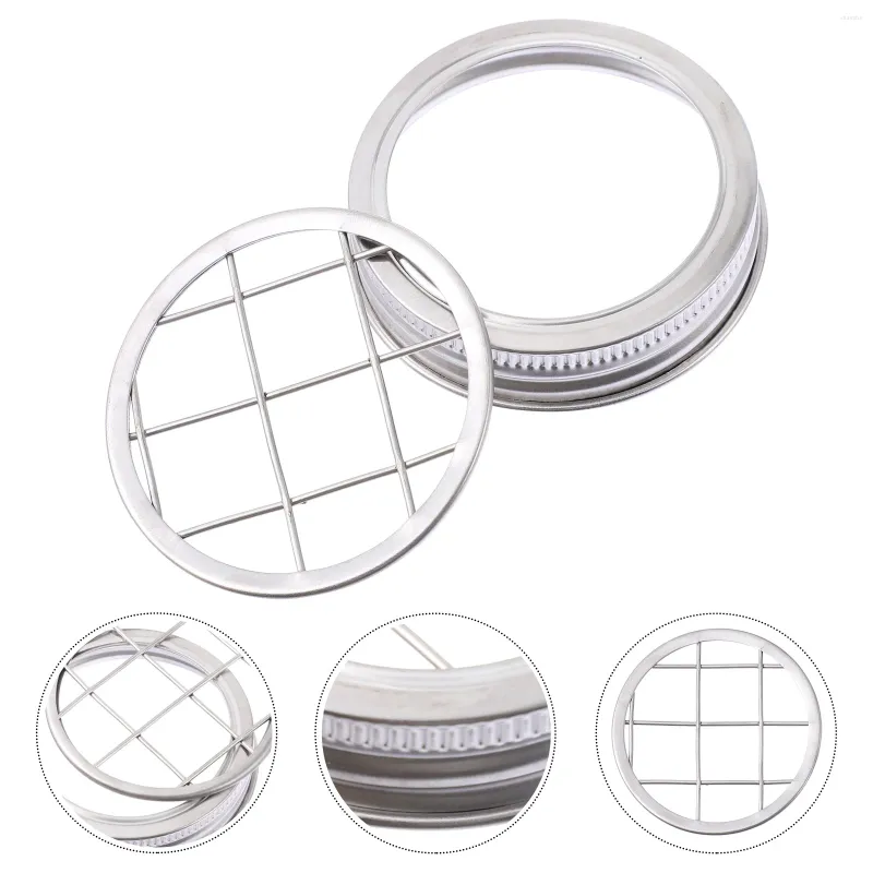 Storage Bottles 11 Pcs Flower Cover Mason Jar Stainless Steel Lids With Hole Round Mesh Canning