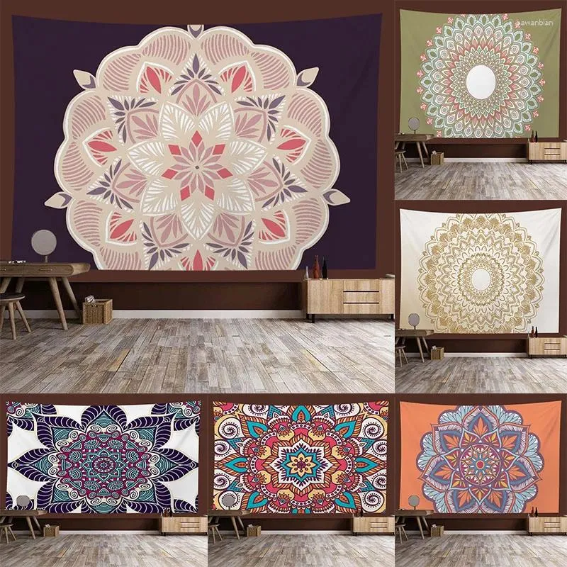 Wandtapijten Wandtapijt Wanddecoratie Vierkant Hippie Mandala Achtergrond Ruimte Planeet Bohemen Woonkamer Decoratie Hangdoek