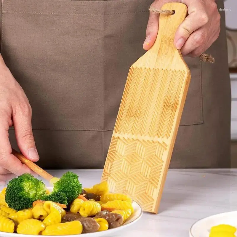 Bakgereedschap pasta waardoor ravioli rollende pin manual gnocchi maker houten en boterbord garganelli keukenset maakt