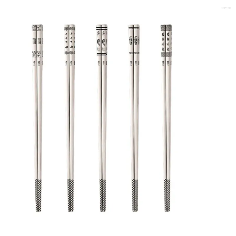 Chopsticks rostfritt stål inte mögligt lätt att rengöra 316 Bekvämt grepp ihåligt anti-scalk kökstångsmaterial